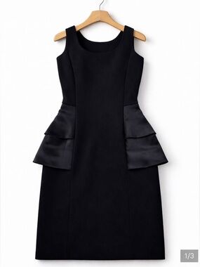 Michael Kors Black Peplum Sheath Dress Sleeveless LBD Cocktail Work Size 4